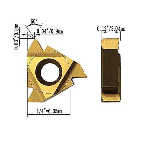 Lathe Threading Inserts 11ER AG60 + 11IR AG60 Carbide Inserts for External Thr