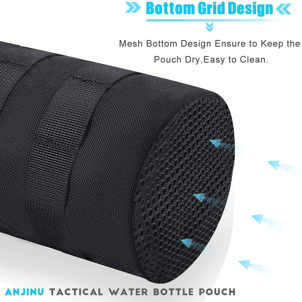 Tactical Water Bottle Pouch Molle Pouch Adjustable Drawstring Bottle Holder Bag