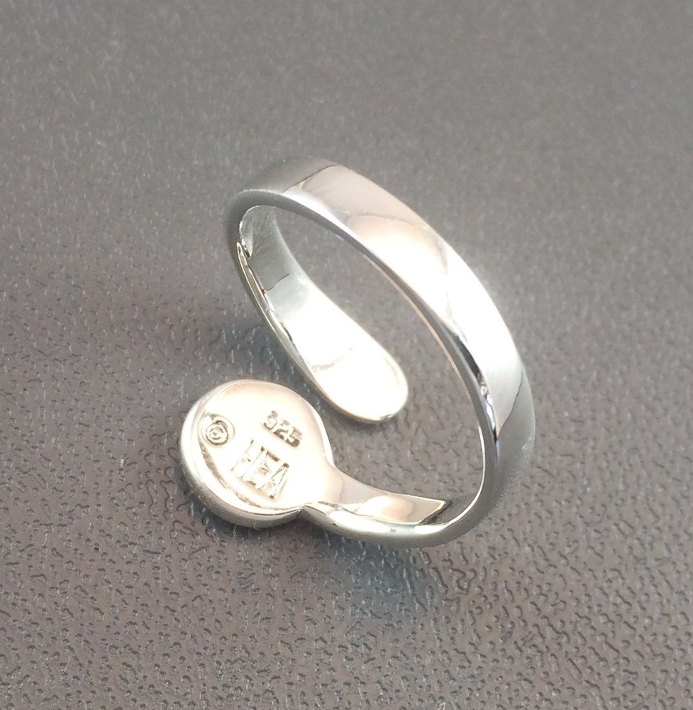 Sterling Silver Ring Blank with 8mm Pad Adjustable Style 925 Quality Finding HEA