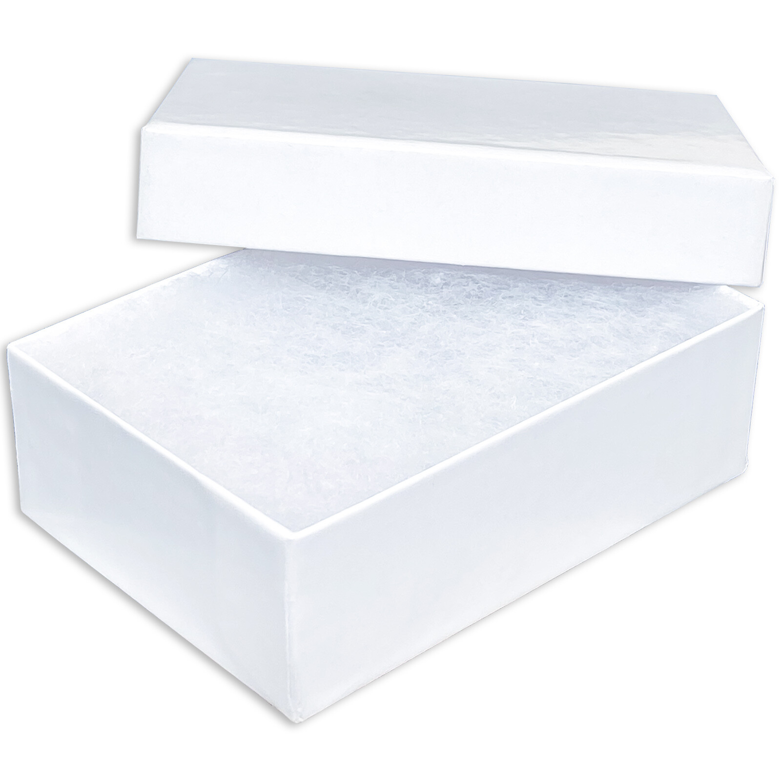 TheDisplayGuys Kraft Paper Jewelry Gift Boxes & Cotton Insert 100-Pack (White)