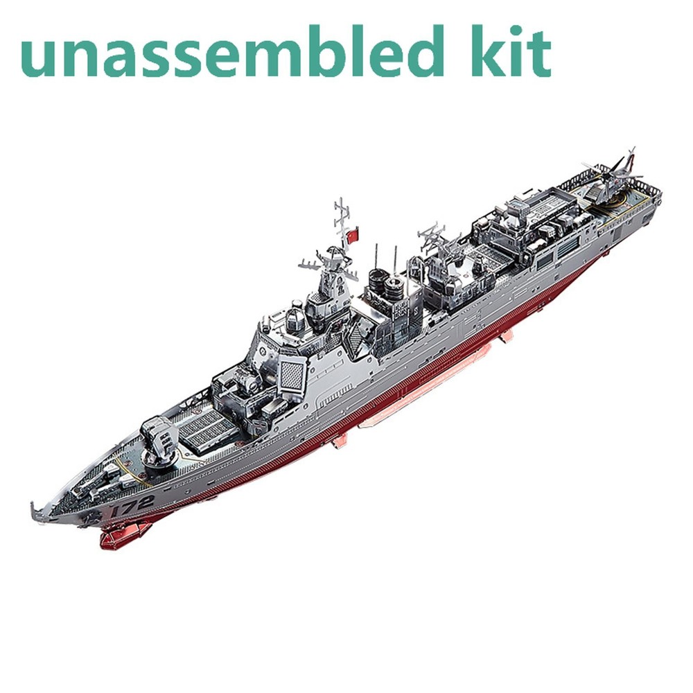 1:1000 Scale 052D Destroyer Model 3D Unassembled Kit Metal Model Souvenir Toy