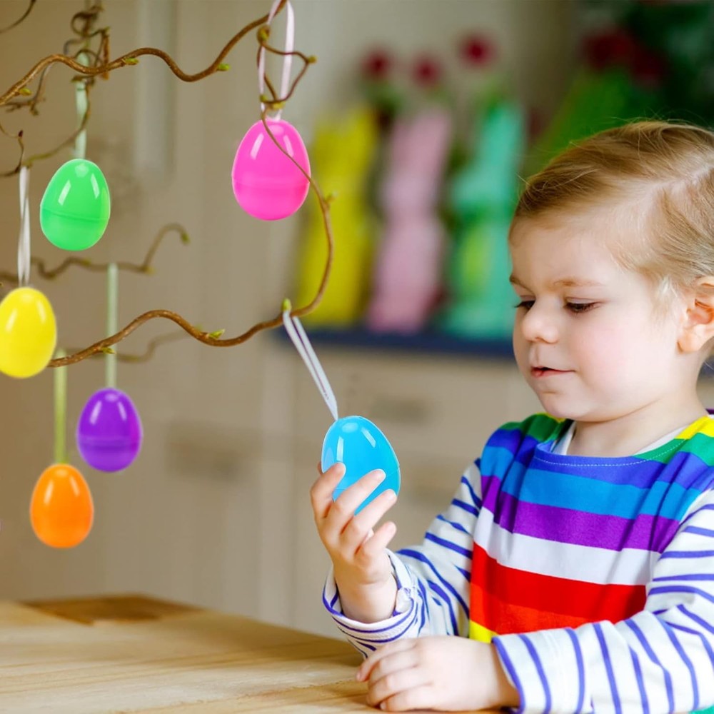 600 Pcs Plastic Easter Eggs,2.35" Bright Colors Easter Eggs for Easter Hunt, Eas