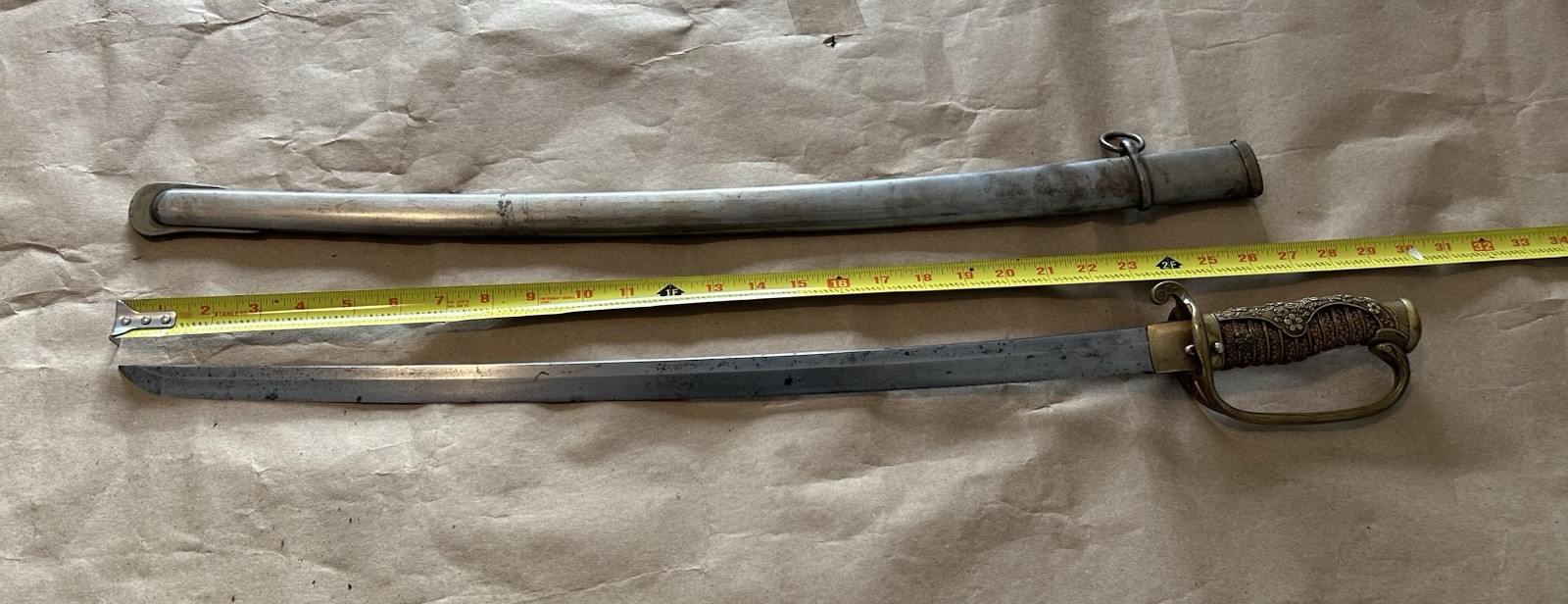 RUSSO JAPANESE HIGH GRADE OFFICERS SAMURAI SWORD SIGNED