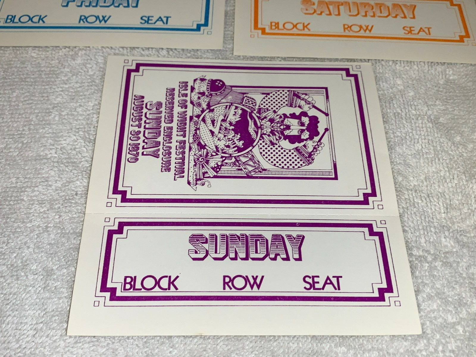 JIMI HENDRIX THE DOORS THE WHO 3 Isle Of Wight 1970 Festival Concert Tickets U.K