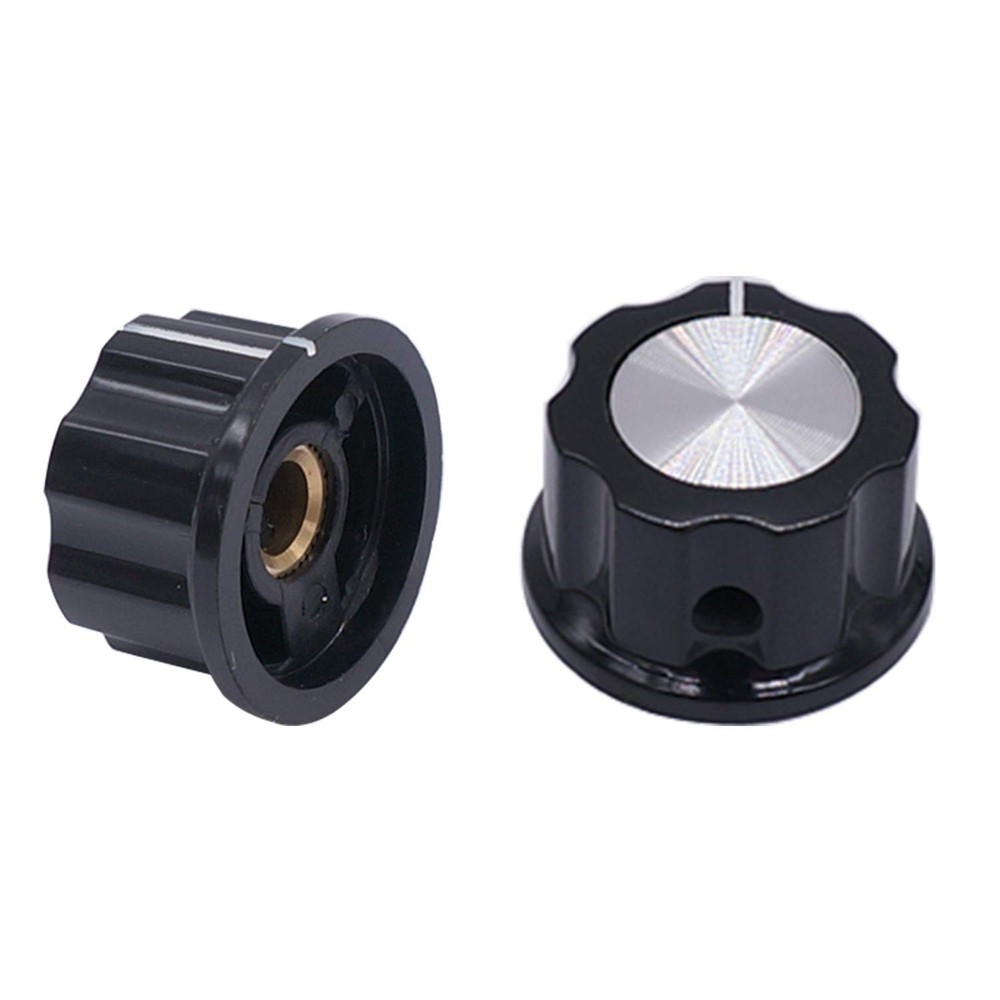 Silver Tone Potentiometer Knobs