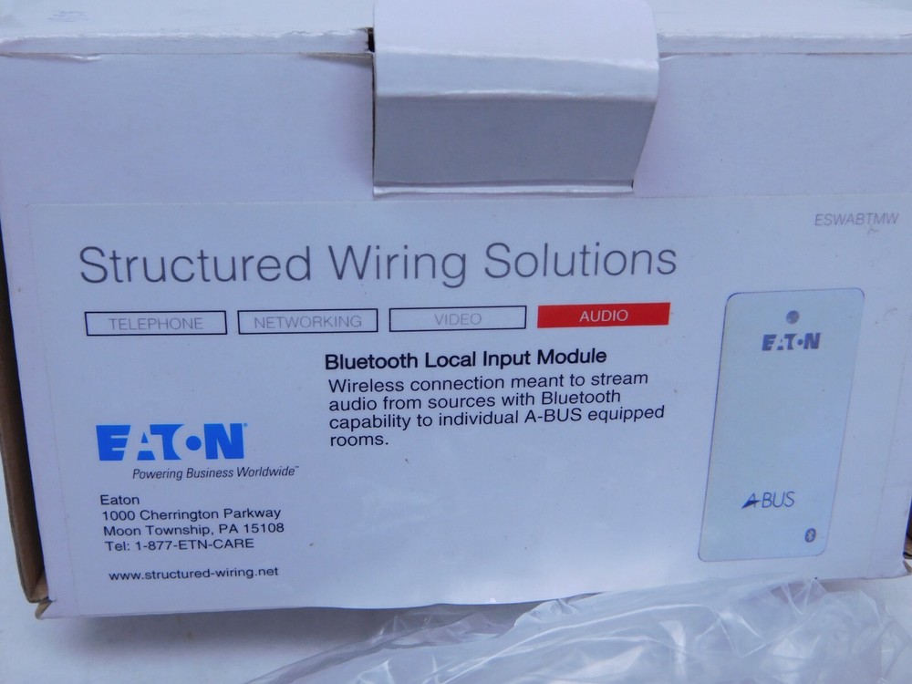 NEW Eaton Structured Wiring Solutions Bluetooth Local Input Module White VN