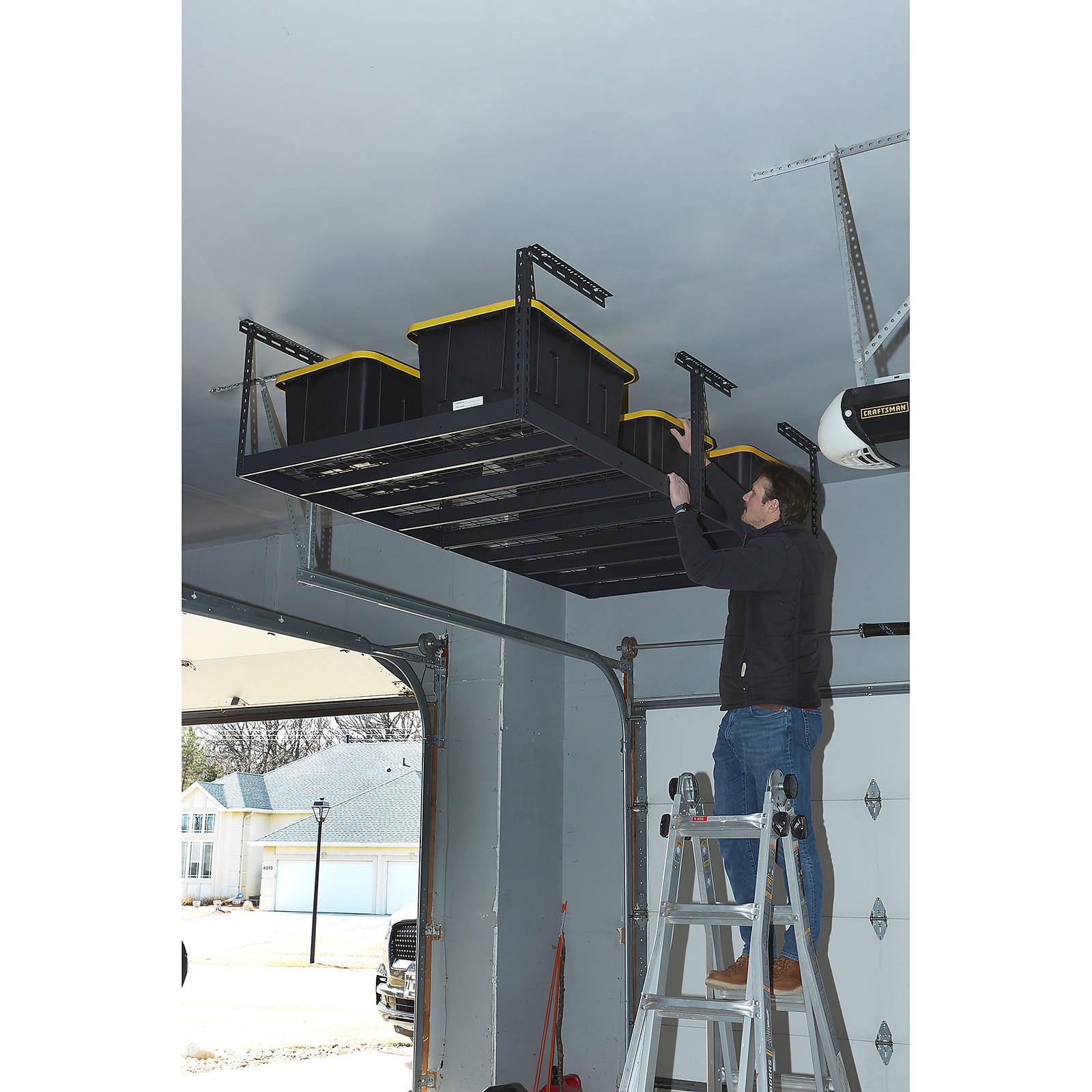 Klutch Overhead Garage Storage Rack, 48in. x 96in.