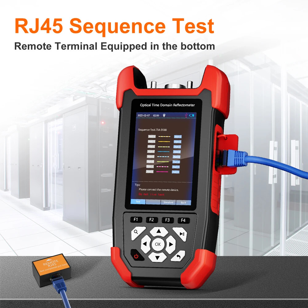 Fiber Optic Reflectometer Handheld OTDR Tester Time Domain Reflectometer 24/22dB