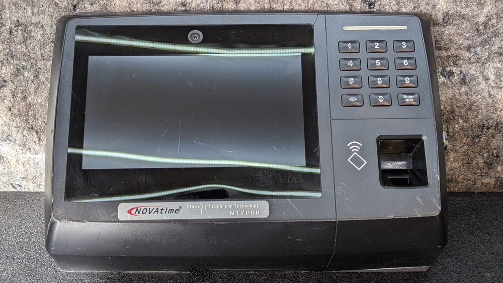 Novatime NT7000 Card Reader Time Clock { Powered On Tested }