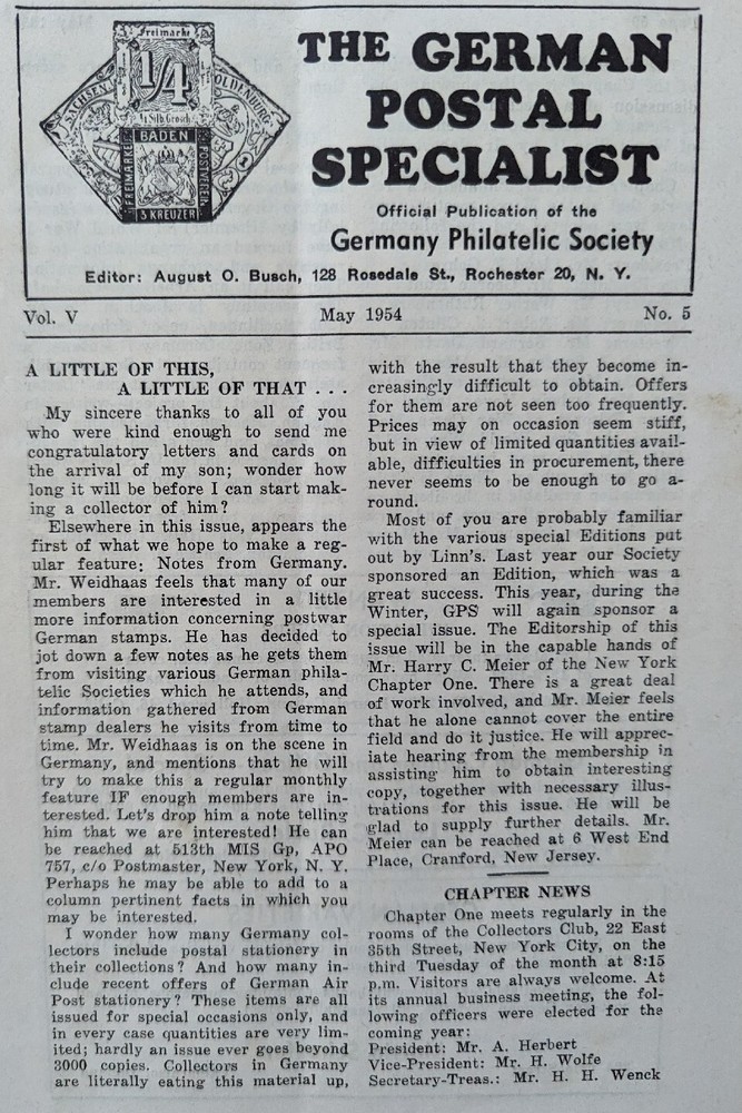 Two German Postal Specialists Apr May 1954 Currency Currency Reform 1948