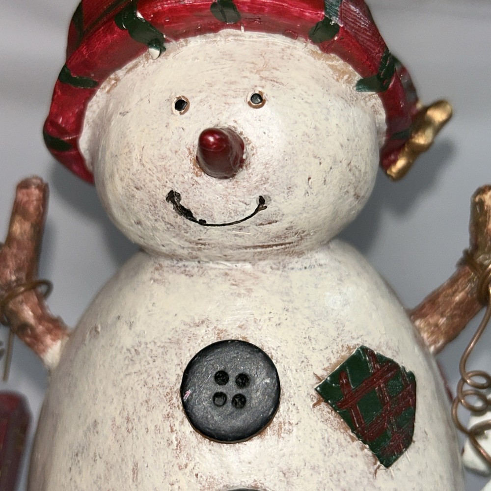 Vtg Snowman Bird Feeder