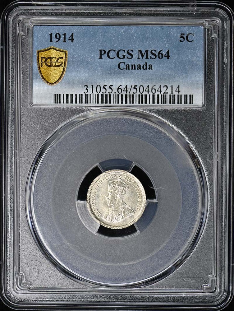 1914 5C George V Canada PCGS MS64