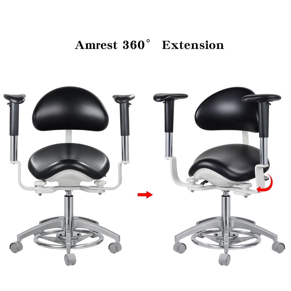 Dental Microscope Surgical Saddle Chair Dynamic Seating Stool Foot Control PU