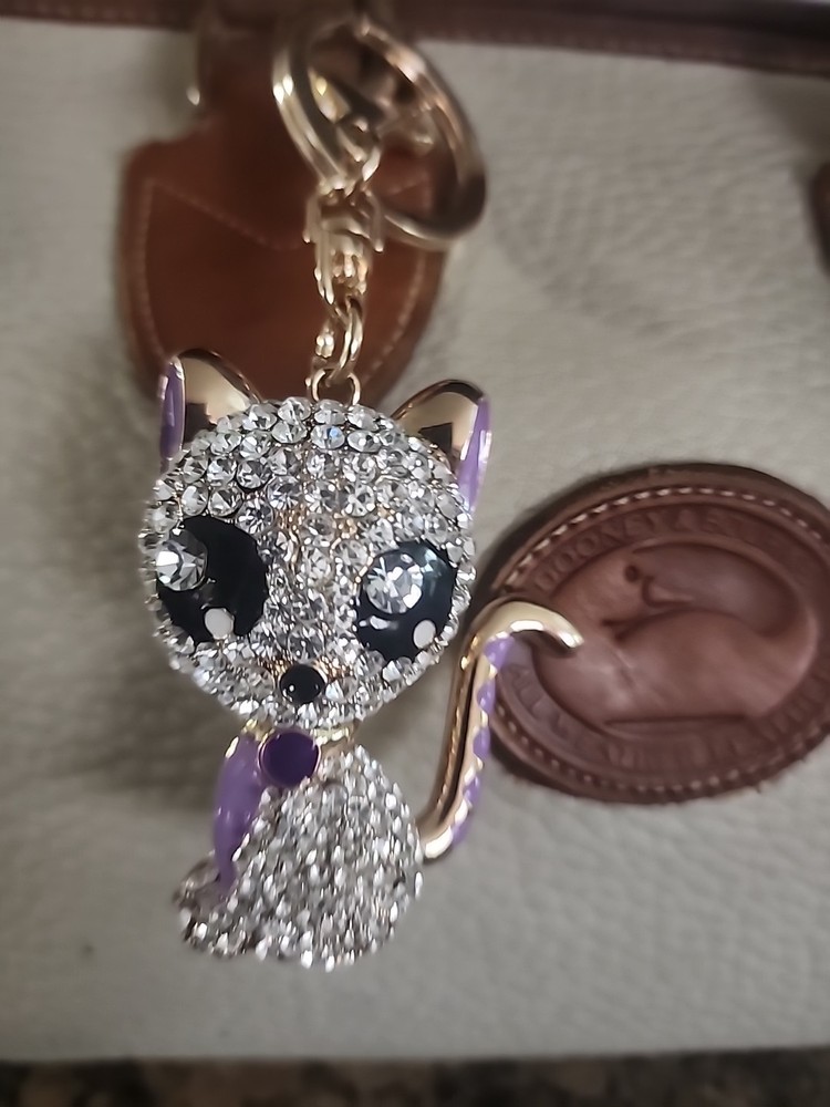 Sparkling Kitty Handbag Charm,Backpack Luggage, Zipper Pull, Keychain