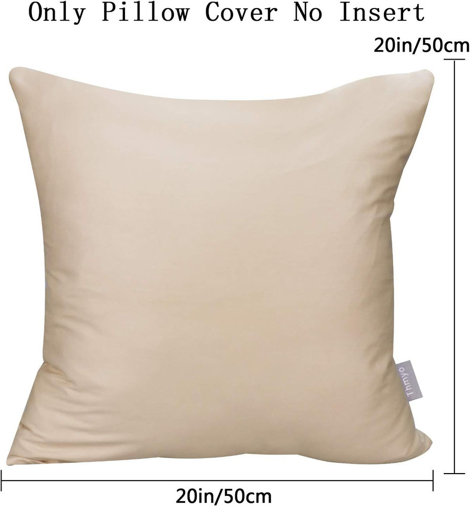 4-Pack 100% Cotton Comfortable Solid Decorative 20x20inch/50x50cm, Khaki
