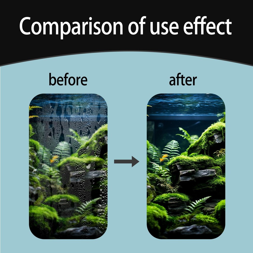 Aquarium Algae Scraper, 25.59 inch Length, 6 Replaceable Blades, Black