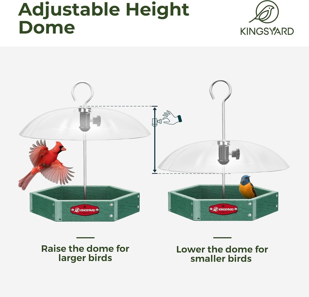 Kingsyard Large Platform Bird Feeder Outdoor Hanging