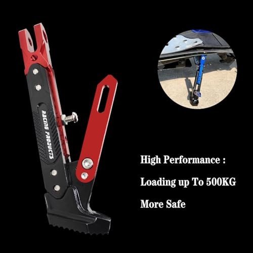 Universal Motorcycle Kickstand Accessories Motor Modified CNC Adjustable Red 2