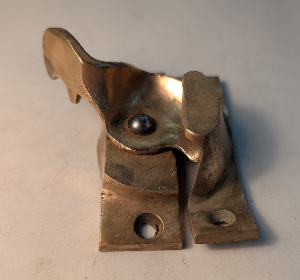 Antique Brass Bronze Window Sash Lock And Keeper Hardware A10