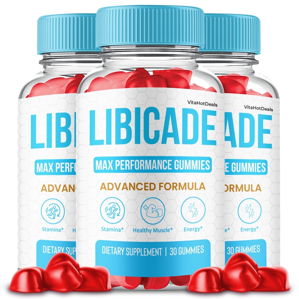 Libicade Gummies, Max Performace, Libi cade Natural Supplement (3 Pack)