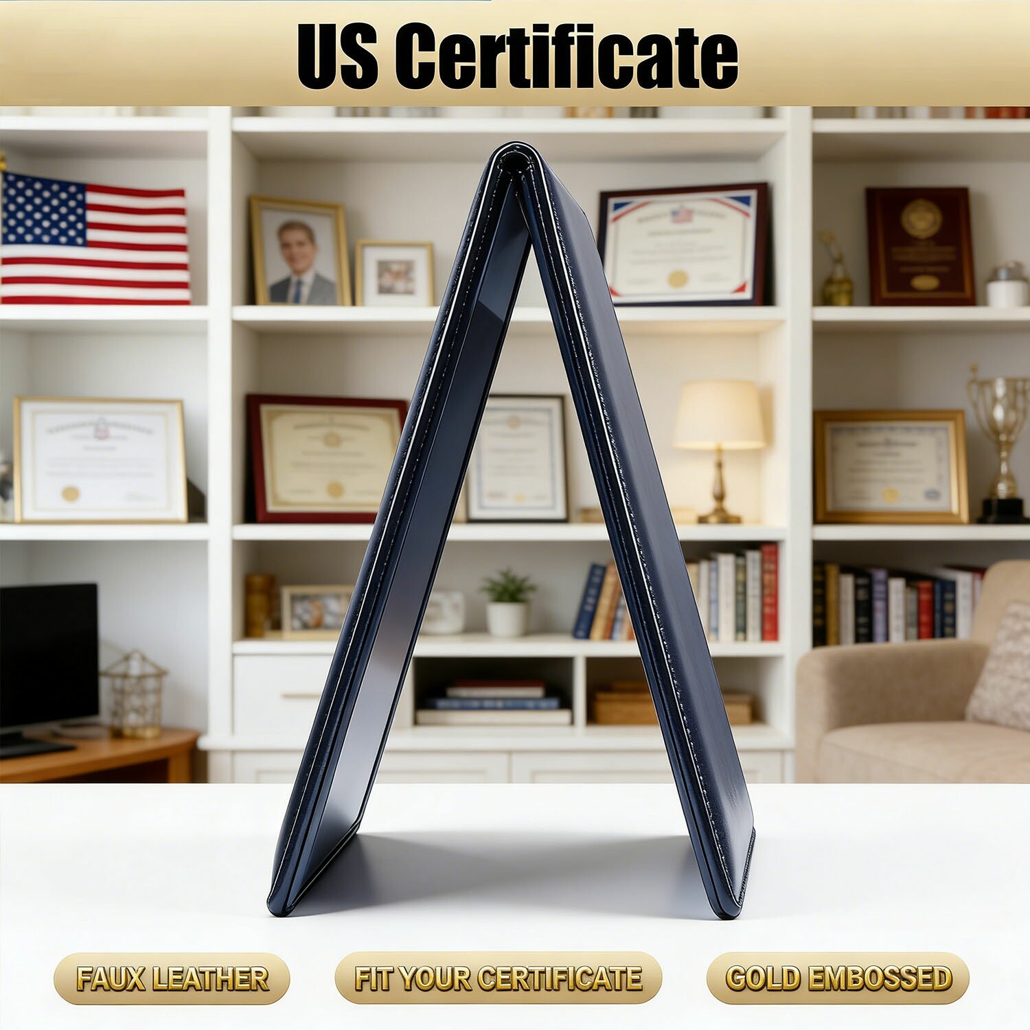 US Naturalization Certificate Holder PU Cover for Citizenship Document