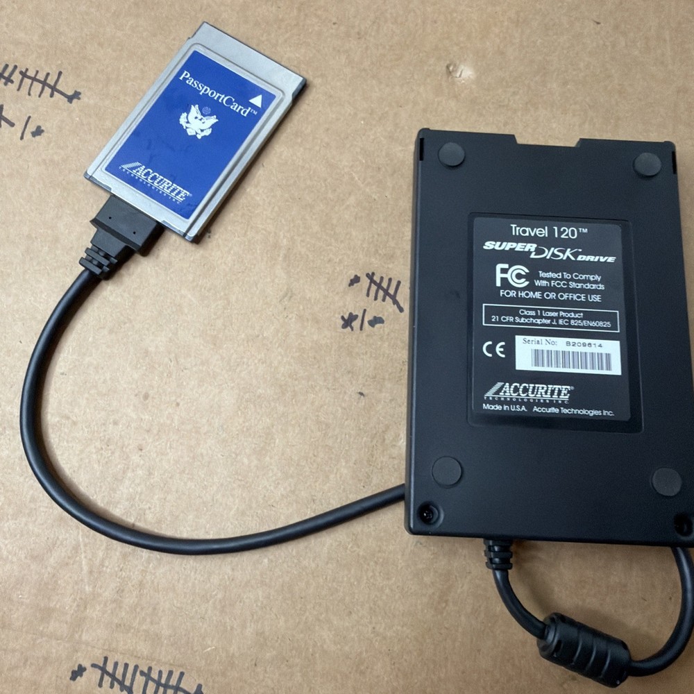 Super Disk Drive Tavel 120 Passport Card MB Floppy Untested