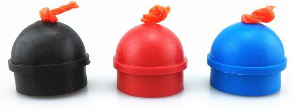 3Pcs Mix Color Rubber Pool Table Billiard Cue Chalk Holders with String