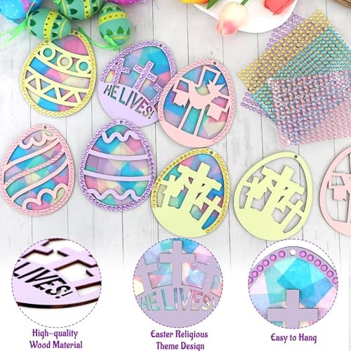 24 Easter Egg Suncatchers - DIY Religious Easter Eggs - Religious Colors