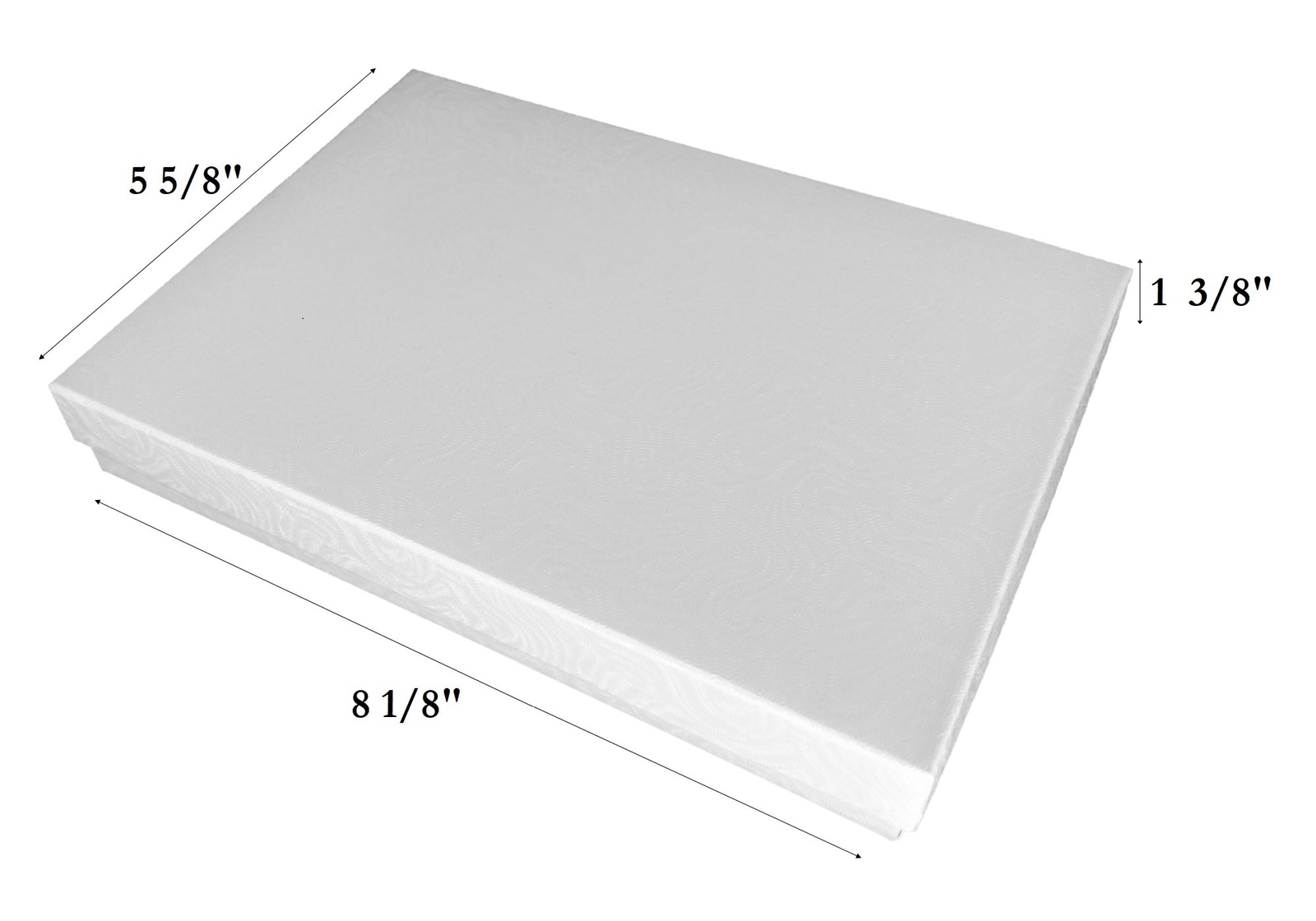 100 White Swirl Cotton Filled Jewelry Boxes 3 1/4" x 2 1/4" x 1"H