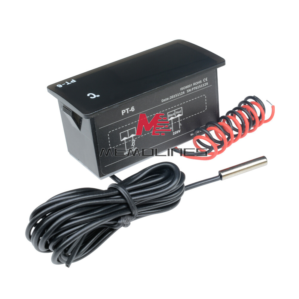 PT-6 220V -50 ℃ ~ + 110 ℃ Digital Thermometer Temperature Meter Aquarium +Sensor