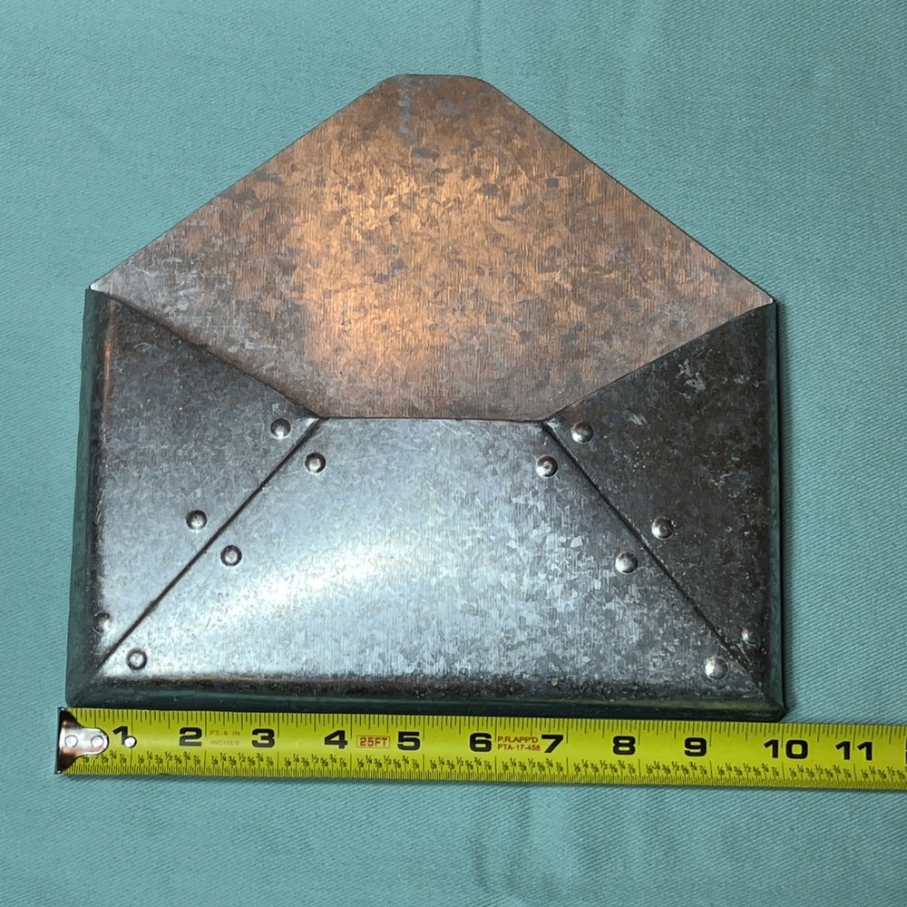 Wall mount metal envelope mail holder galvanized