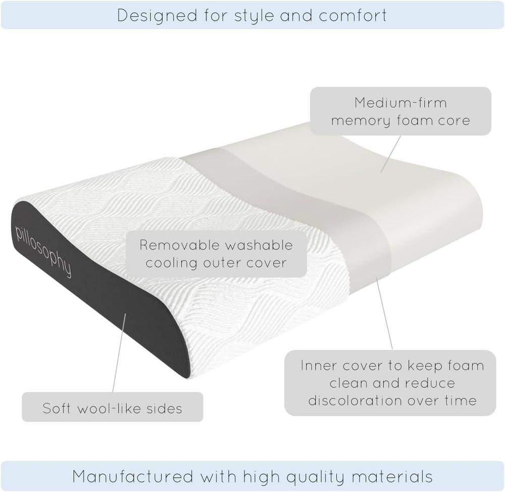 pillosophy SleepTheory Pillow • Contour Shape • Cervical Neck Support • Me