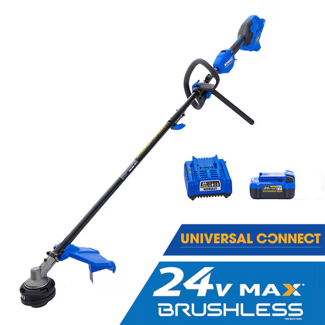 KOBALT 24V 15" Split Shaft Battery String Trimmer Attachment Capable 4.0 Ah