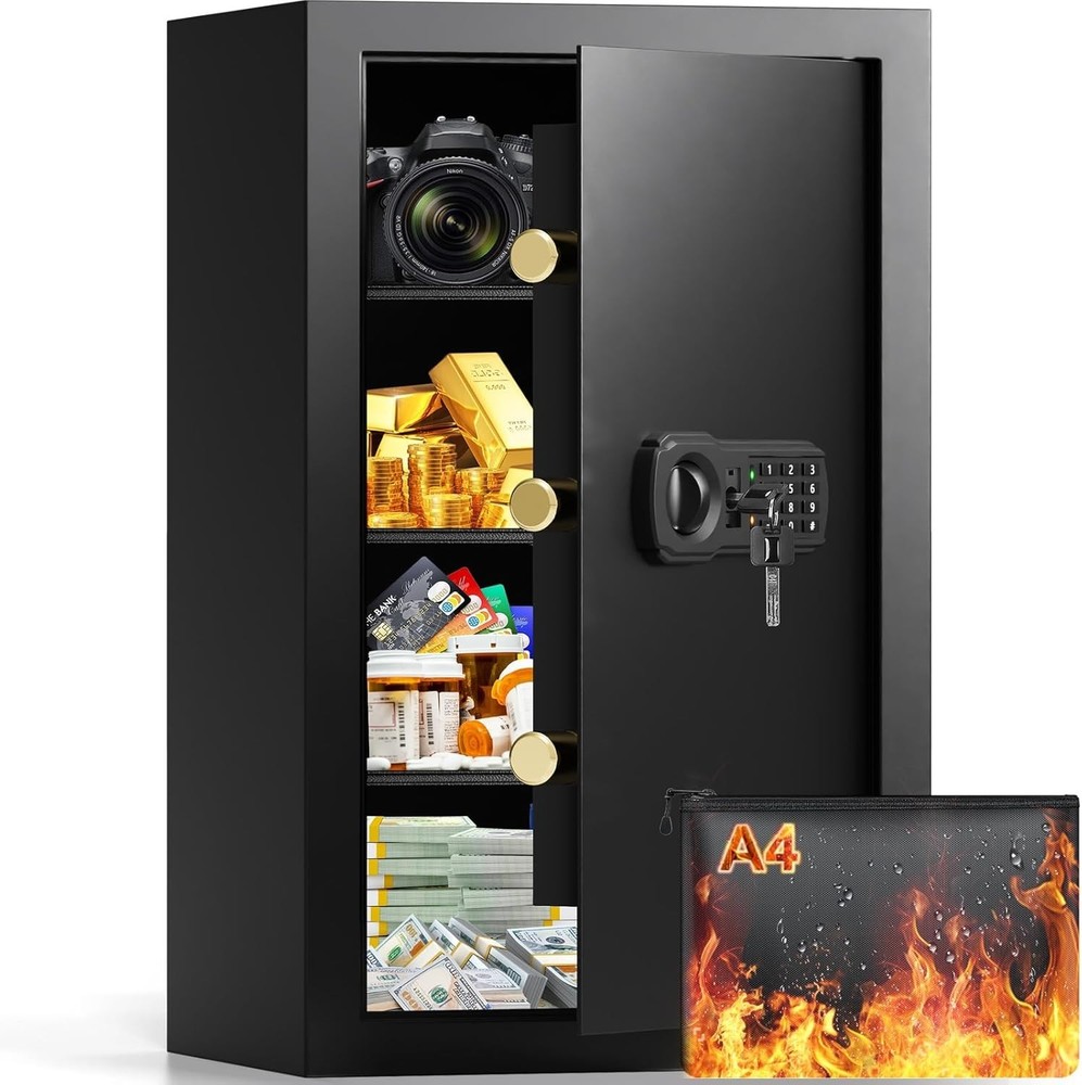 4.5 Cubic Large Fireproof Safe Box with Fireproof Document Bag, Personal Securit