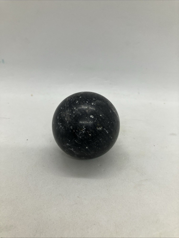 Polished Black/Gray Marble Stone Sphere Ball 2”