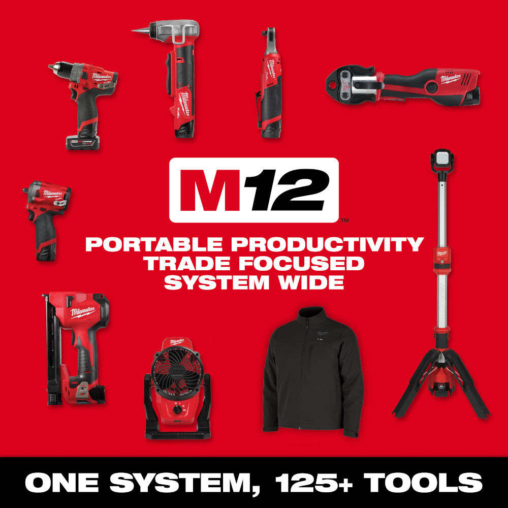 Milwaukee M102B-21M M12 12V Durable Li-Ion Heated AXIS Jacket