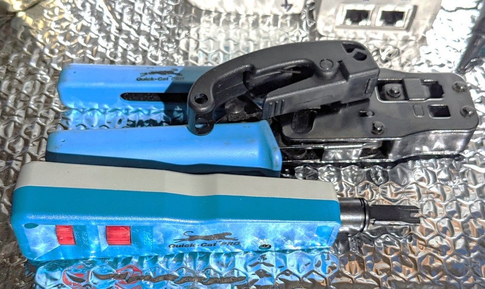 Network Pro: Cat 5/6 Termination Tool Kit Quick Cat Pro w/ LAN Tester, Tracker