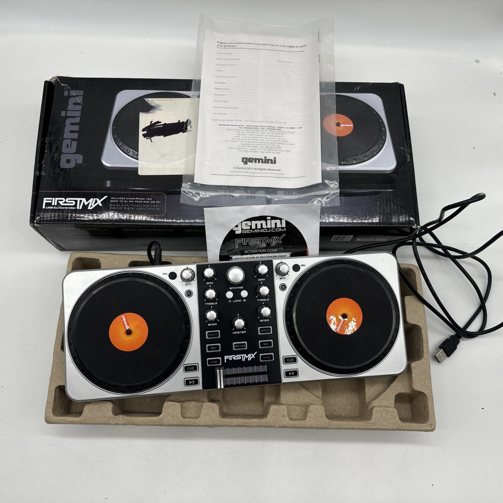 Gemini Firstmix Digital USB DJ Controller For PC for Microsoft & Apple w/ Disc