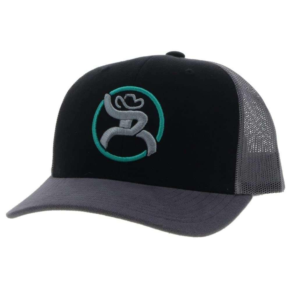 HOOEY Strap Roughy Adjustable Snapback Hat Black/Grey