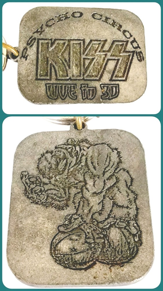 Kiss Psycho Circus Keychain Vintage 1998 Sculpted Pewter Band Album RARE Keyring