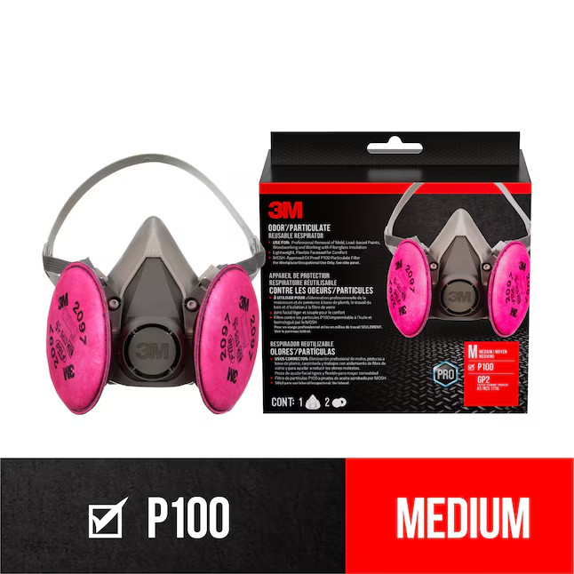 3M White P100 Medium Multi-Purpose Half Face Respirator