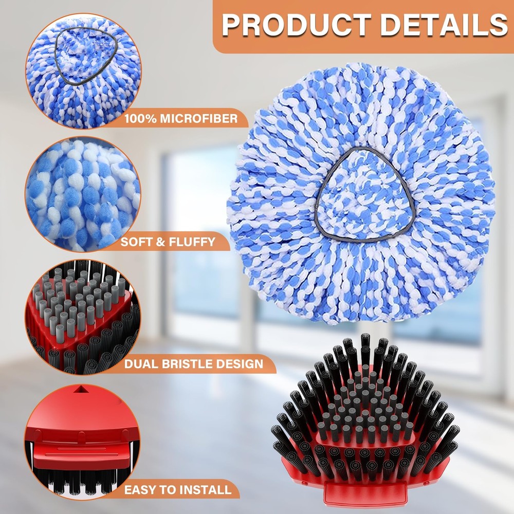 5 Pack Spin Mop Head Replacement for O Cedar RinseClean 2-Tank System,Include...