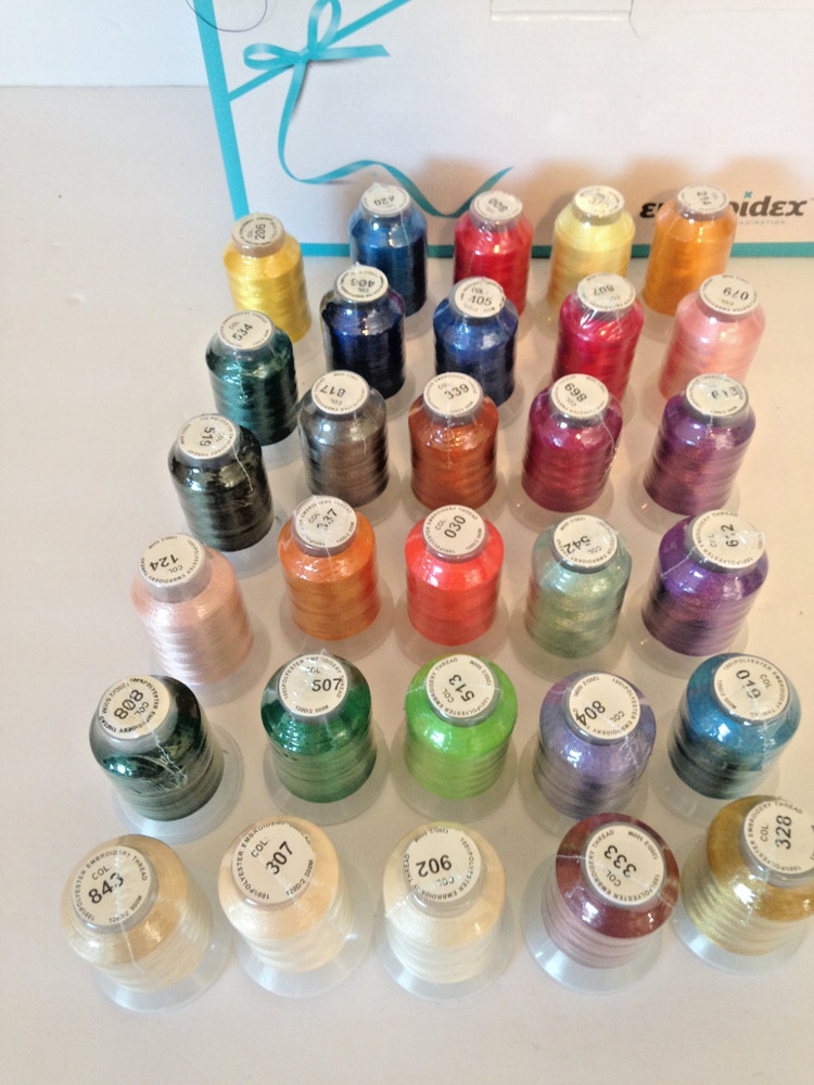 63 Colored Thread Spools Brother Embroidery Machine 100% Polyester