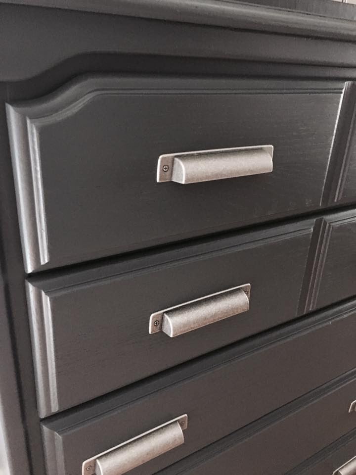 4" Iron Craft Bin Pull Tumbled Pewter