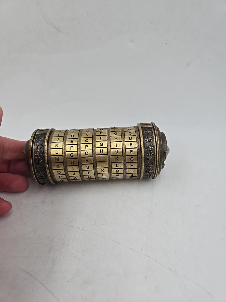 Da Vinci Code Cryptex Lock Box Puzzle Brass Romantic Annversary/Birthday Gift