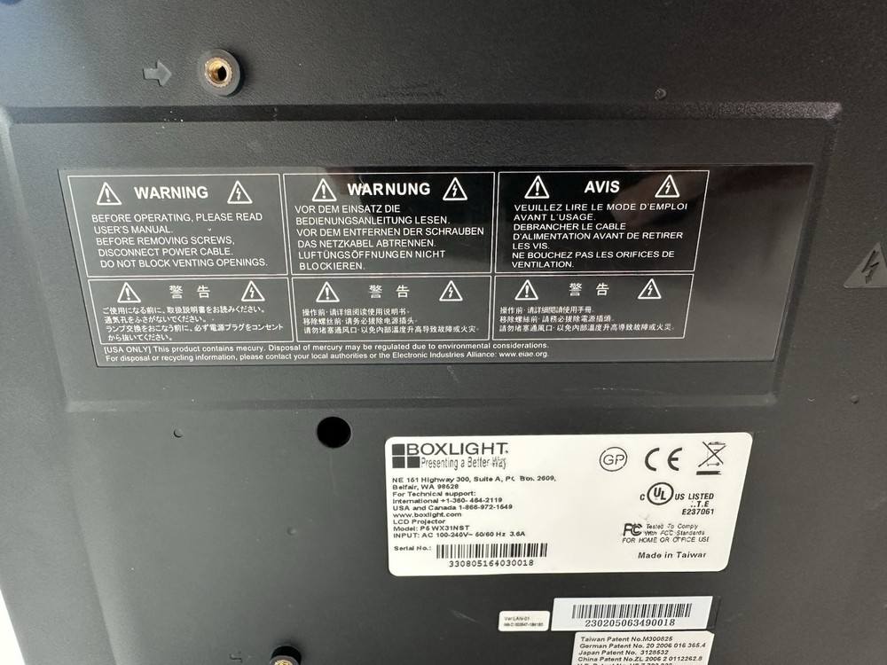 BoxLight P5 WX31NST 3LCD Projector Tested/working