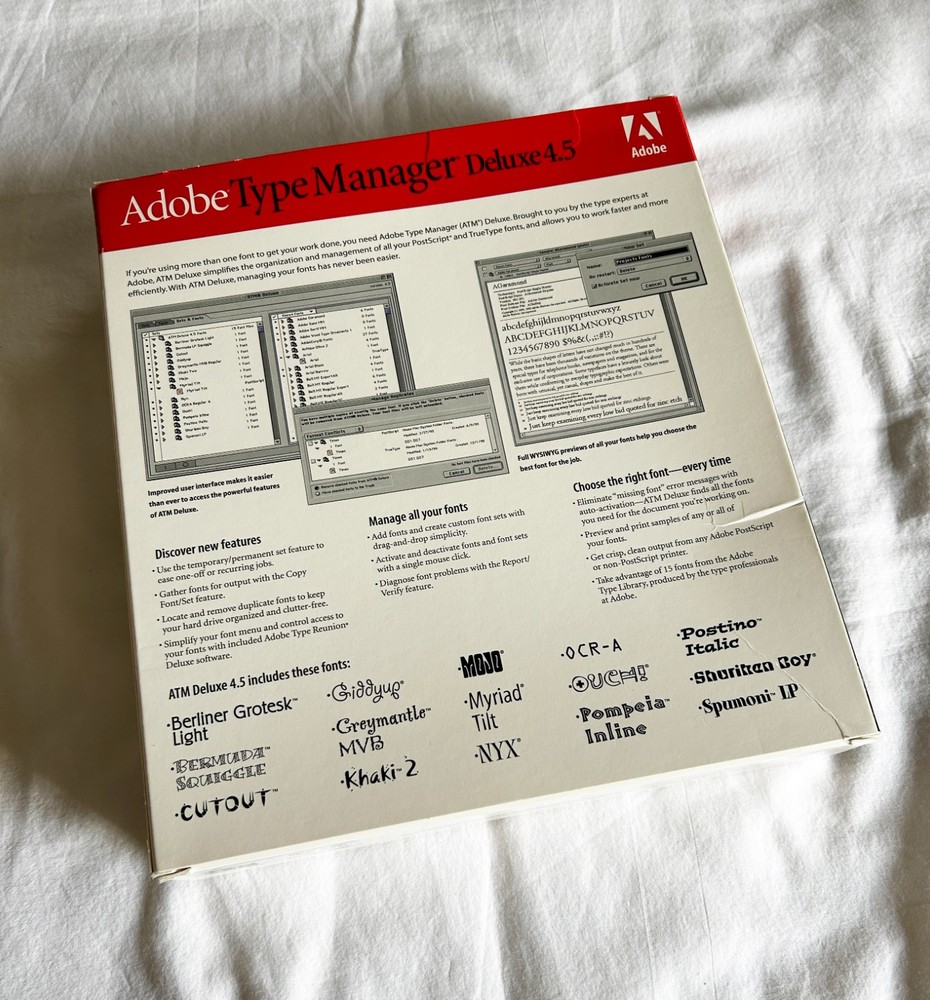 Adobe Type Manager Deluxe 4.5 with Serial Number