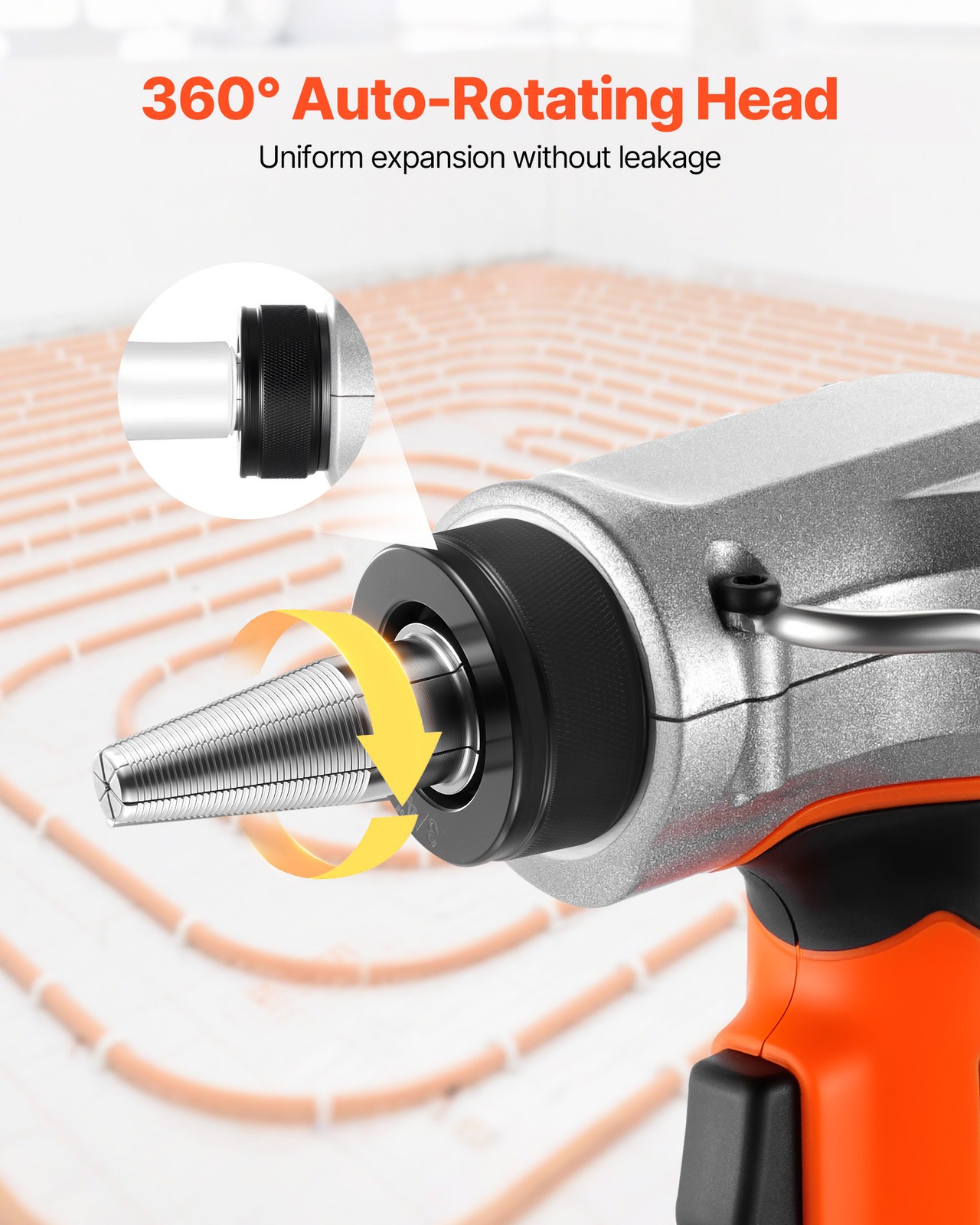 VEVOR Cordless Electric Tube Expander 20V Max for 1/2" 3/4" & 1" PEX-A Pipes