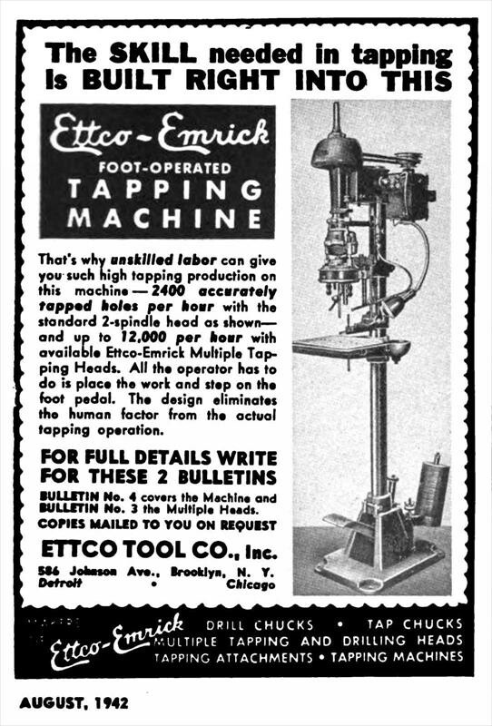 Ettco Tapping Machine Press Gauge Attachment Bracket for 2-3/4" Columns