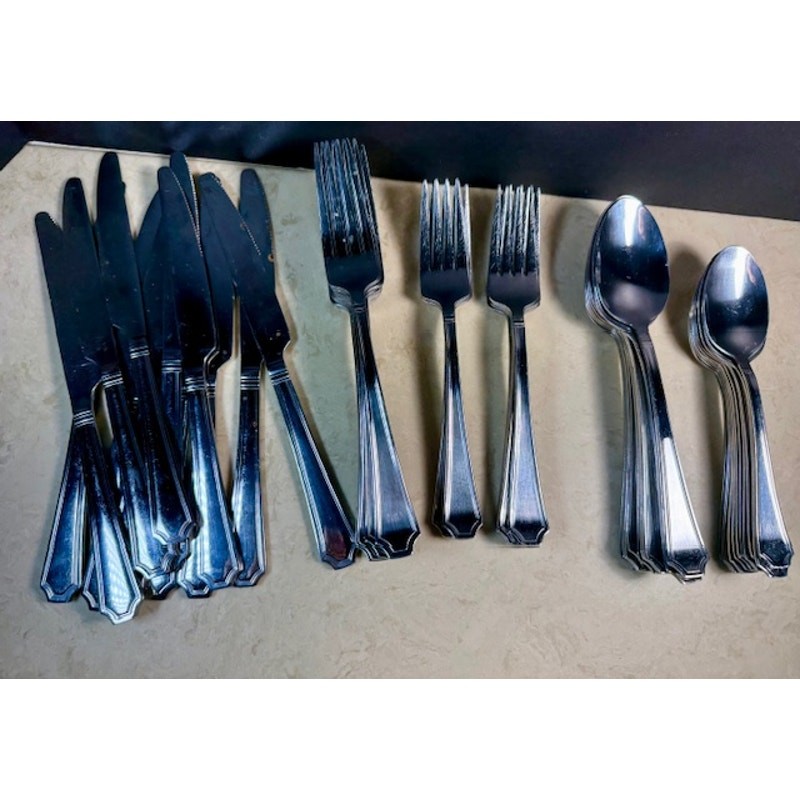 56 pc International Carleigh Stainless Flatware